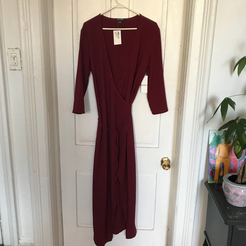 American Apparel Juilliard wrap dress- Cabernet